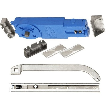 Jackson Satin Aluminum Adjustable Spring Power Multi Size 105DegNo Hold Open Overhead Concealed Closer W/ 21201P62817